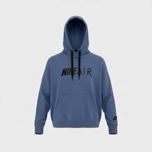 NIKE AIR Womens Oversized Graphic Hoodie Jumper Small Blue Cotton CX69